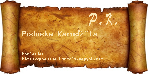 Poduska Karméla névjegykártya